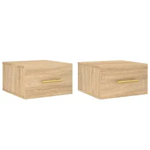 Berkfield Wall-mounted Bedside Cabinets 2 pcs Sonoma Oak 35x35x20 cm