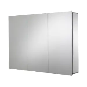 Croydex Brantley Triple Bathroom Wall cabinet With 3 mirror doors (H)660mm (W)914mm