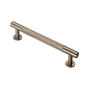 2x Knurled Bar Door Pull Handle 158 x 13mm 128mm Fixing Centres Satin Nickel