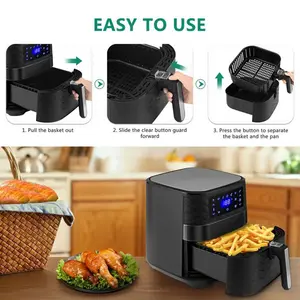 5.5 L Family Digital Touchscreen Air Fryer Black