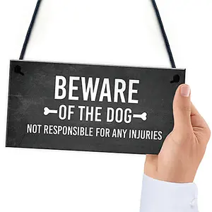 Red Ocean Funny Beware Of The Dog Sign Hanging Plaque Garden Shed Fence Plaque Dog Gift