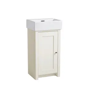 Newton 430mm Single Bathroom Vanity with Ceramic Basin Linen White