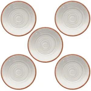 Purely Home Rustic Swirl Ivory Melamine Side Plates - Set of 5