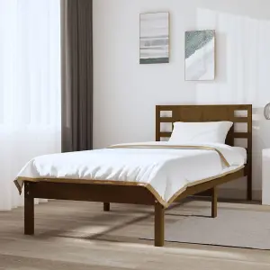 Berkfield Bed Frame Honey Brown Solid Wood Pine 100x200 cm