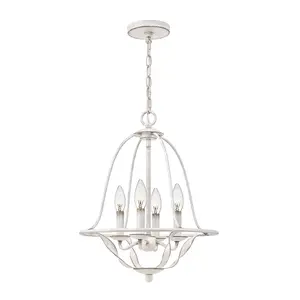 Elstead Quoizel Bradbury Multi Arm Chandelier Antique White