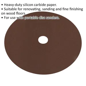 25 Pack 175mm Sanding Discs - 120 Grit Aluminium Oxide for Wood Finishing