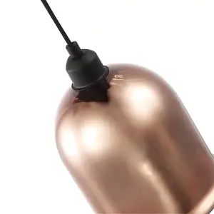 Contemporary Bell Shaped Copper Plated Glass Pendant Light Shade with Lower Rim