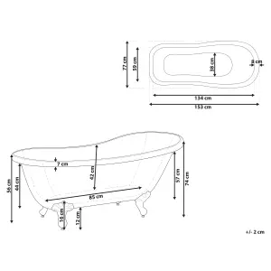 Freestanding Bath 1530 x 770 mm Black CAYMAN