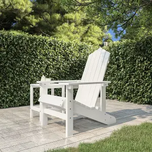 Berkfield Garden Adirondack Chair HDPE White