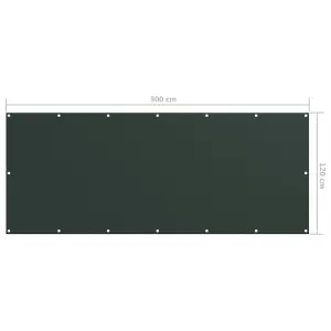 Berkfield Balcony Screen Dark Green 120x300 cm Oxford Fabric