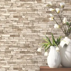 Erismann Brick Effect Beige Wallpaper