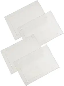 Set Of 4 White Polyester Placemats Dining Table Mats Wedding Hotel Linen Dinner Party