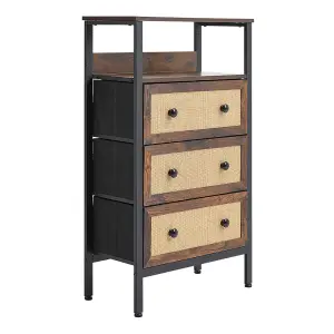 Rattan Storage Cabinet with 3 Drawers and Shelf