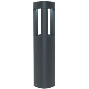 Outdoor Post Bollard Light Grey Triangle Modern Garden Driveway Path Lamp LED