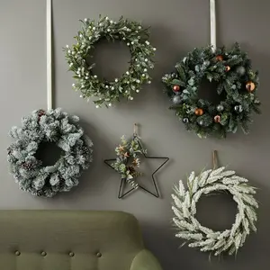 50cm Green Frosted Pinecone Wreath