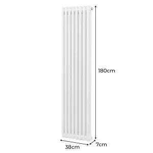 Traditional 2 Column Radiator - 1800 x 382 mm - White