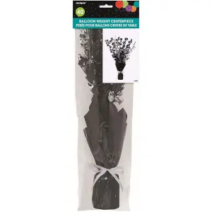 Unique Party Glitz 40th Birthday Balloon Weight Centrepiece Black/White (One Size)