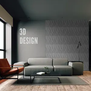 3D Wall Panels Adhesive Included - 6 Sheets Cover 16.15ft²(1.5m²) Interior Cladding Panels - Wave Effect Design Matt Silver Grey