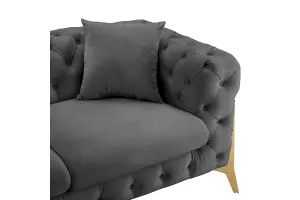 Jaguar 2 Seater Sofa Chesterfield Design Velvet Fabric