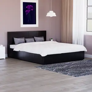 Vida Designs Lisbon Black 5ft King Size Ottoman Faux Leather Bed Frame