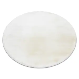 Modern carpet TEDDY NEW wool 45 circle shaggy, plush, very thick cream circle 200 cm