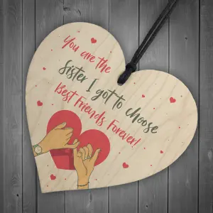 Thank You Sister Gift Best Friend Wood Heart Love Plaque Frendship Gift