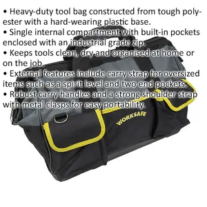 16 Pocket Heavy Duty Tool Bag with Plastic Base - 440 x 260 x 300mm