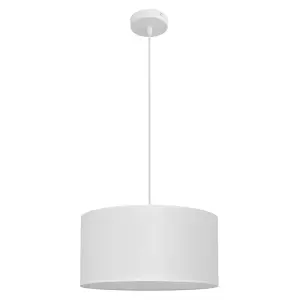 Luminosa Alba Cylindrical Pendant Ceiling Light White 40cm