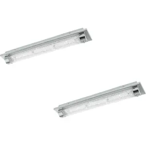 2 PACK Wall Flush Ceiling Light Colour Chrome Shade Clear Plastic Crystal LED