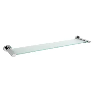 Showerdrape Eternity 600mm Stainless Steel Chrome & Glass Wall Mounted Vanity Shelf