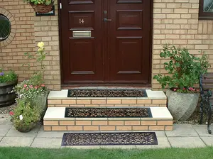 EHC Victorian Wrought Iron Effect Outdoor Or Indoor Non-Slip Panama Rubber Step Door Mat - 75 cm x 25 cm