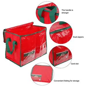 3PCS Large Christmas Decorations Tree Bag Storage Gift Zipper Bags with Handle