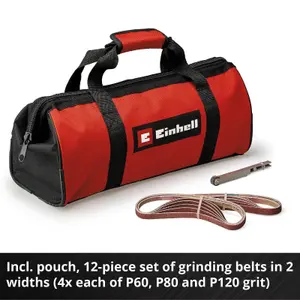 Einhell Cordless Belt File Sander 18V PXC Includes Belts And Einhell Tool Bag Power X-Change TE-BF 18 Li-Solo - Body Only