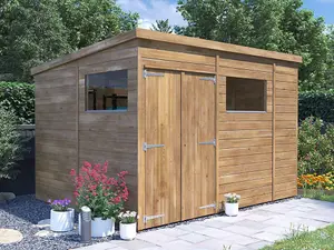 Dunster House Wooden Shed Workshop 3m x 2.4m Garden Storage Pressure Treated Overlord Pent