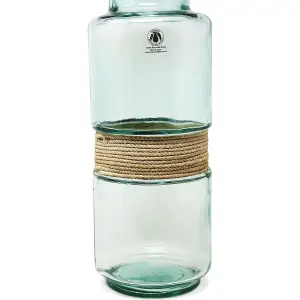 Recycled Glass Hemp Clear Home Décor Large Slim Aba Vase (H) 45cm