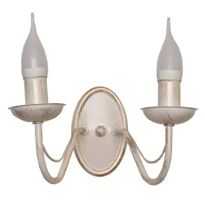 Luminosa Malbo Candle Wall Lamp White, Gold 32cm