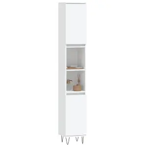 Berkfield Bathroom Cabinet White 30x30x190 cm Engineered Wood