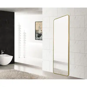 Kallas Metal Flat Wall Mirror Brass