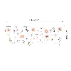 Walplus Pastel Watercolour Flowers Wall Stickers Mural Decal Room Decor