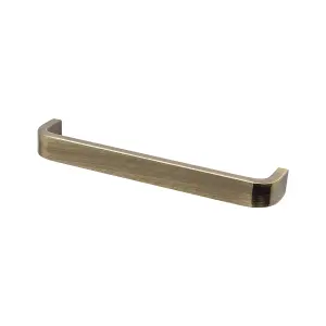 DecorAndDecor - SABLE Antique Brass D-Shape Flat Kitchen Door Cabinet Cupboard Pull Handles - 160mm - Pair