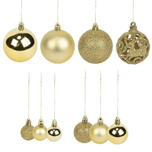 100 Piece Shatterproof Christmas Bauble Set Gold