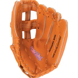 Adult Left Handed Baseball Fielders Glove Tan Vinyl Leather Double Cross Pocket