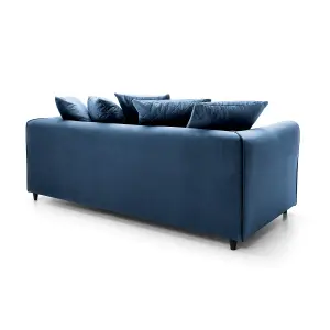 Chicago Velvet 3 Seater Sofa in Dark Blue