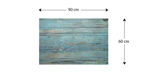 ALLboards Magnetic Boards MetalBoard BLUE PLANKS VINTAGE RETRO 90x60cm a Magnetic Metal Poster with an imprint