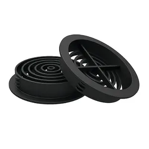 25 x Black Plastic 70mm Round Soffit Air Vents/Push in Roof Discs