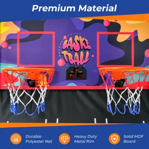 Costway Electronic Basketball Arcade Game Foldable Basketball Game 2 Player Shot 8 Modes