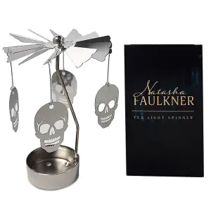 Skull Rotating Carousel Spinning Tea Light Candle Holder