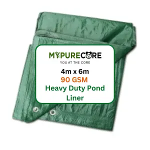 Green Tarpaulin - Heavy Duty Waterproof Cover Plastic Sheet Tarp - Durable Sheet - UV, Dust, Rain, Ground Sheets 4m x 6m