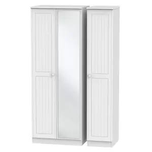 Warwick Ready assembled Contemporary Matt white Tall Triple Wardrobe (H)1970mm (W)1110mm (D)530mm