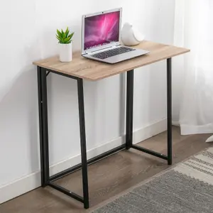 MCC Direct Boston Folding Computer Desk Table Natural